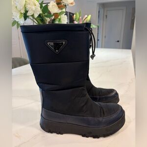 Prada Women's quilted nylon gabardine boots US 7
